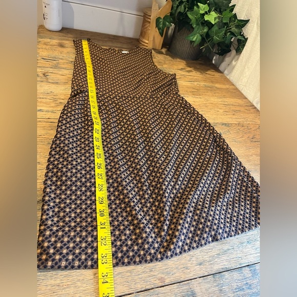 ANONYME navy & brown patterned dress size S - Picture 6 of 9